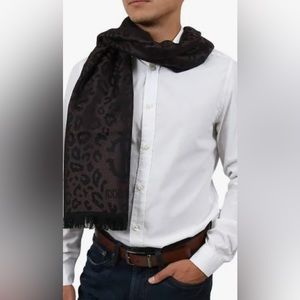 Roberto Cavalli Black and Grey pure wool luxury scarf